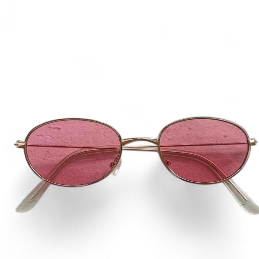 70's inspired Pink and gold oval sunglasses